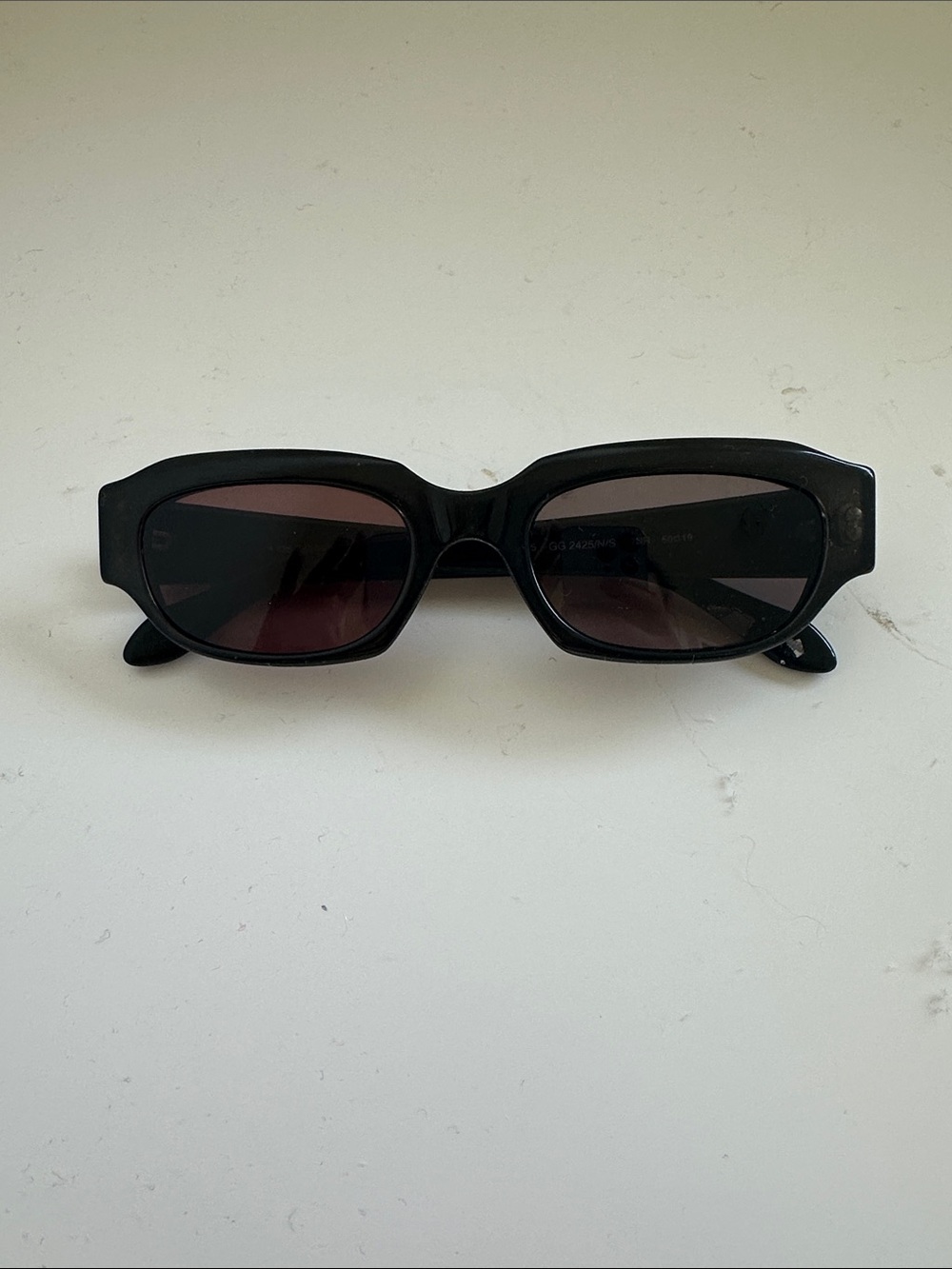 Gucci Y2K Vintage Rectangular Black Sunglasses / Frames ONLY